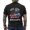 Flag Vintage Reel Cool Grampy Fishing For 4Th Of July Men's Crewneck Short Sleeve Back Print T-shirt