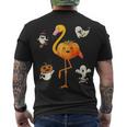 Flamingo Pumpkin Halloween Bird Lover Gifts For Girls And Boys Tshirt Men's Crewneck Short Sleeve Back Print T-shirt