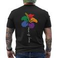 Flower Love Is Love Lgbt Gay Pride Lesbian Bisexual Ally Quote Men's Crewneck Short Sleeve Back Print T-shirt