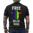 Free Bear Hugs Gay Pride Tshirt Men's Crewneck Short Sleeve Back Print T-shirt