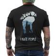 Funny Bigfoot I Hate People Men's Crewneck Short Sleeve Back Print T-shirt