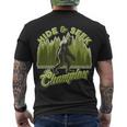 Funny Hide & Seek Champion Big Foot Sasquatch Monster Men's Crewneck Short Sleeve Back Print T-shirt