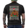 Funny I Have A Big Package For You Ugly Christmas Sweater Tshirt Men's Crewneck Short Sleeve Back Print T-shirt