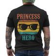 Funny Tee For Fathers Day Princess Hero Of Daughters Great Gift Men's Crewneck Short Sleeve Back Print T-shirt