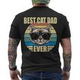 Funny Vintage Cat Daddy Tee Fathers Day Best Cat Dad Ever Men's Crewneck Short Sleeve Back Print T-shirt