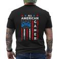 Gamer Patriotic Video Game 4Th Of July Usa Flag Men's Crewneck Short Sleeve Back Print T-shirt