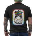 Gay Pride Messy Bun Rainbow Love Wins Lgbt Lgbtq Lesbian Men's Crewneck Short Sleeve Back Print T-shirt