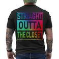 Gay Pride Straight Outta The Closet Tshirt Men's Crewneck Short Sleeve Back Print T-shirt
