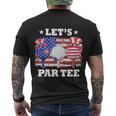 Golf Lets Par Tee American Flag Independence Golf 4Th July Men's Crewneck Short Sleeve Back Print T-shirt