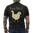 Guess What Chicken Butt Tshirt Men's Crewneck Short Sleeve Back Print T-shirt