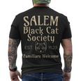 Halloween Salem Black Cat Society Familiars Welcome Men's T-shirt Back Print