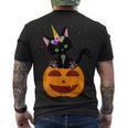 Halloween Unicorn Cat Black Pumpkin Scary Costume Girls Kids Men's T-shirt Back Print