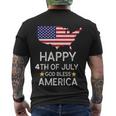 Happy 4Th Of July Independence Day God Bless America Gift Men's Crewneck Short Sleeve Back Print T-shirt