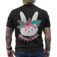 Happy Easter Flower Bunny Men's Crewneck Short Sleeve Back Print T-shirt