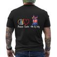 Happy Peace Love 4Th Of July Sublimation Men's Crewneck Short Sleeve Back Print T-shirt