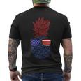 Hawaiian Pineapple American 4Th Of July Men's Crewneck Short Sleeve Back Print T-shirt