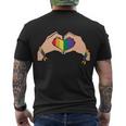 Heart Lgbt Gay Pride Lesbian Bisexual Ally Quote Men's Crewneck Short Sleeve Back Print T-shirt