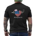Heartbeat Patriotic Funny 4Th Of July Men's Crewneck Short Sleeve Back Print T-shirt