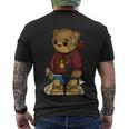 Hip Hop Teddy Bear With Gun Get Money Rap Music Lover Gift Men's Crewneck Short Sleeve Back Print T-shirt