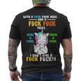 I Dont Give A Fuck Fuck Offensive Funny Unicorn Men's Crewneck Short Sleeve Back Print T-shirt