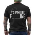 Id Rather Be Fishing Funny Fisherman Men's Crewneck Short Sleeve Back Print T-shirt