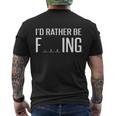 Id Rather Be Fishing Funny V2 Men's Crewneck Short Sleeve Back Print T-shirt