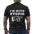 Im With Stupid Men's Crewneck Short Sleeve Back Print T-shirt