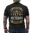 January 1979 43 Years Of Being Awesome Funny 43Rd Birthday Men's Crewneck Short Sleeve Back Print T-shirt