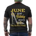 June Is My Birthday Month The Whole Month Girl High Heels Men's Crewneck Short Sleeve Back Print T-shirt