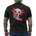 Kawaii Axolotl Eat Ramen Japanese Anime Noodles Girls Men's T-shirt Back Print