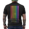 Lgbt Flag Light Swords Saber Gay Pride Men's Crewneck Short Sleeve Back Print T-shirt