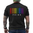 Lgbt Gay Barcode Support Lgbtq Ally Rainbow Pride Gay Flag Men's Crewneck Short Sleeve Back Print T-shirt