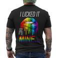 Lgbt I Licked It So Its Mine Gay Pride Lips Men's Crewneck Short Sleeve Back Print T-shirt