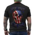 Live Free Or Die Patriot Skull Usa Pride Tshirt Men's Crewneck Short Sleeve Back Print T-shirt