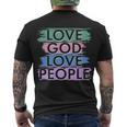 Love God Love People Religious Christian Faith Tshirt Men's Crewneck Short Sleeve Back Print T-shirt