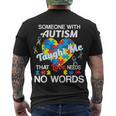 Love Needs No Words Autism Awareness Tshirt Men's Crewneck Short Sleeve Back Print T-shirt