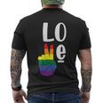 Love Peace Lgbt Gay Pride Lesbian Bisexual Ally Quote Men's Crewneck Short Sleeve Back Print T-shirt