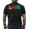 Love Puzzle Pieces Heart Autism Awareness Tie Dye Men's Back Print T-shirt