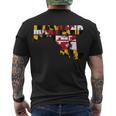 Maryland State Flag Men's Crewneck Short Sleeve Back Print T-shirt