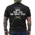 May The 4Th Be With You Lightsabers Men's Crewneck Short Sleeve Back Print T-shirt