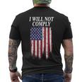 Medical Freedom I Will Not Comply No Mandates Tshirt V2 Men's Crewneck Short Sleeve Back Print T-shirt