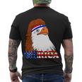 Merica Bald Eagle Retro Usa Flag V2 Men's Crewneck Short Sleeve Back Print T-shirt