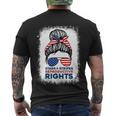 Messy Bun American Flag Stars Stripes Reproductive Rights Meaningful Gift V2 Men's Crewneck Short Sleeve Back Print T-shirt