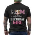 Mom Of The Birthday Girl Tee Farm Cow Mommy Mama St Men's Crewneck Short Sleeve Back Print T-shirt