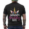 Mommy Of The Birthday Girl Mother Gift Unicorn Birthday Gift Men's Crewneck Short Sleeve Back Print T-shirt