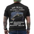 My Grandsons Is On Uss John C Stennis Cvn 74 Cvn Men's Crewneck Short Sleeve Back Print T-shirt