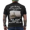 My Son Is On Uss Paul Hamilton Ddg Men's Crewneck Short Sleeve Back Print T-shirt