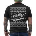 Nasty Woman Ugly Christmas Sweater Design Hillary Clinton Men's Crewneck Short Sleeve Back Print T-shirt