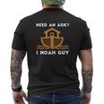 Need An Ark I Noah Guy Funny Christian Pun Men's Crewneck Short Sleeve Back Print T-shirt
