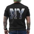 Ny Statue Of Liberty Men's Crewneck Short Sleeve Back Print T-shirt